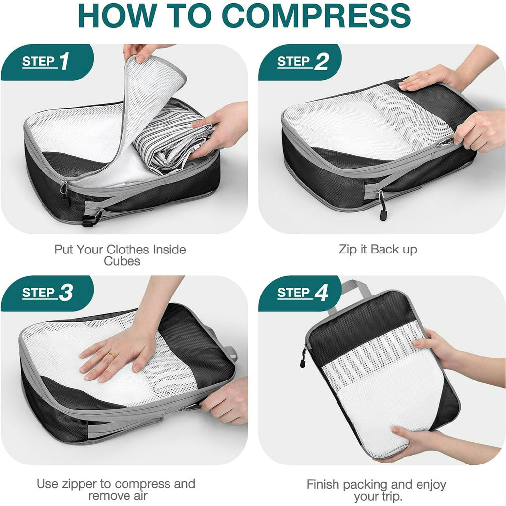 Packing Cubes Set Travel Luggage Organizers for Suitcases,