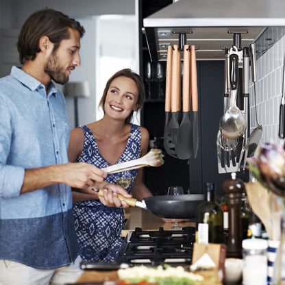 2Pcs 360 °Rotation Utility Hooks,Under Cabinet Kitchen Hooks,Storage Shelf