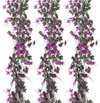 3-Pack Black Artificial Eucalyptus Garland with Flowers, Halloween & Fall Party Decor, Fake Floral Greenery for Wall Backdrop