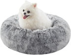 Donut Dog Bed for All Dogs Calming Plush Washable Round Bed 