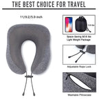 Memory Foam Travel Neck Pillow – U-Shaped Support with 3D Contoured Eye Mask, Earplugs & Travel Bag