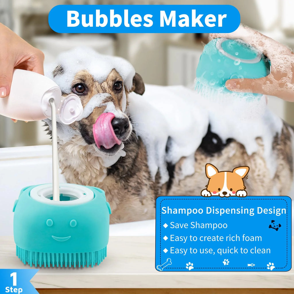 7-Piece Cat & Dog Grooming Brush Kit with Shedding, Flea & Bath Brushes