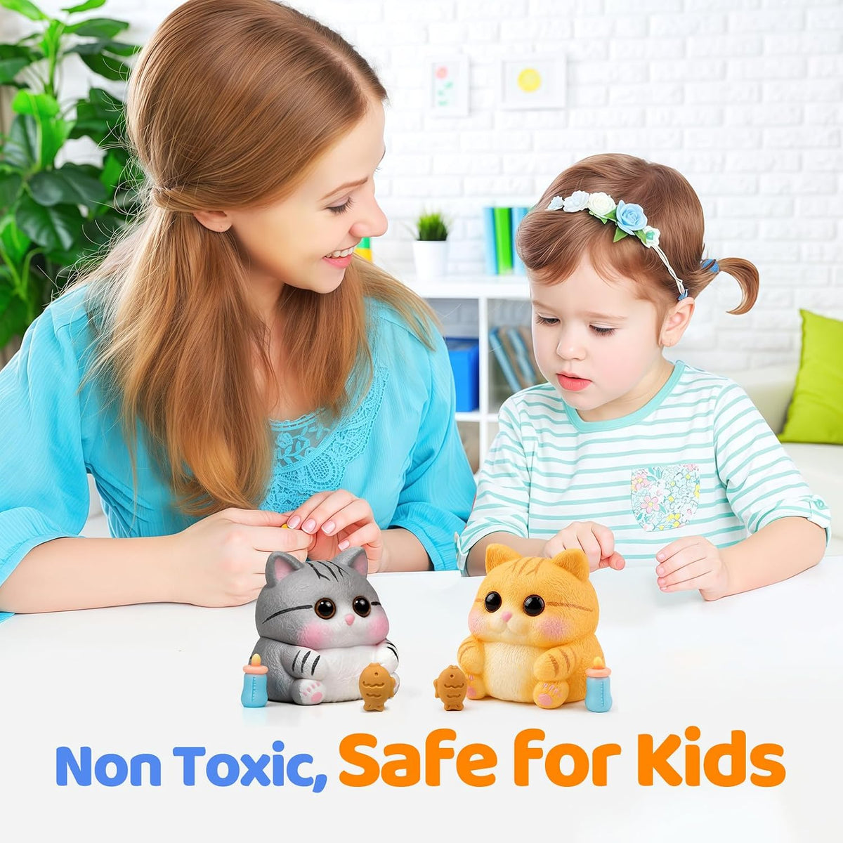 Cat Squishy Toys, Soft TPR Sensory Fidget Squeeze Toy