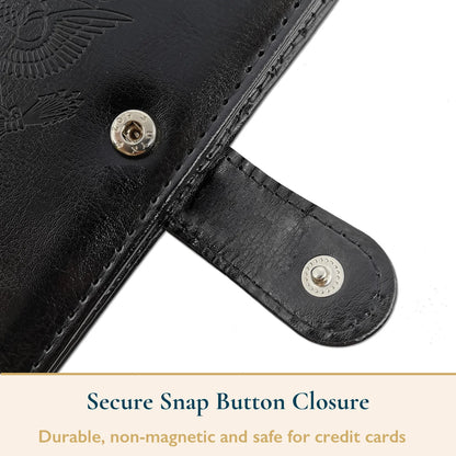 Passport Holder – RFID Blocking Travel Wallet with Cash & Vaccine Card Holder, Waterproof PU Leather Passport Case for Men & Women (Black)