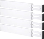 4-Pack Adjustable Bamboo Drawer Dividers, 12–17" for Kitchen, Closet, Dresser, Bedroom & Office Organization