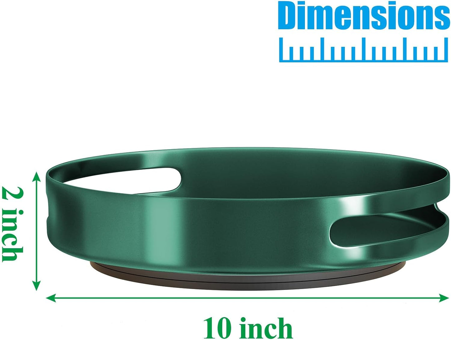 10" Dark Green Metal Lazy Susan Turntable, Rotating Spice Rack Organizer for Pantry, Cabinet & Table