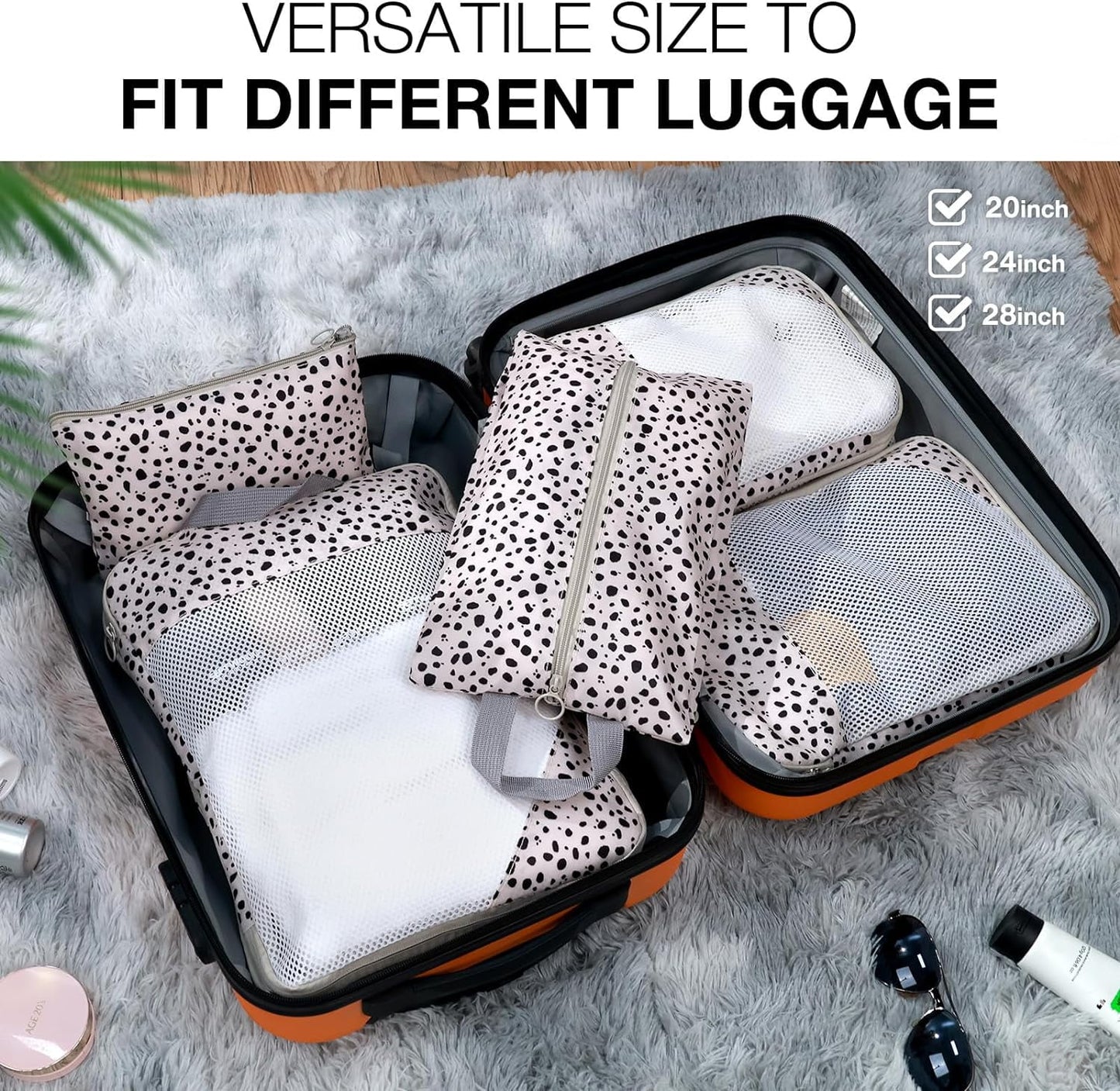6 Set Compression Packing Cubes for Suitcases, Travel Accessories, Suitcase Organizer, Packing Cubes for Travel Luggage Organizer Women Men