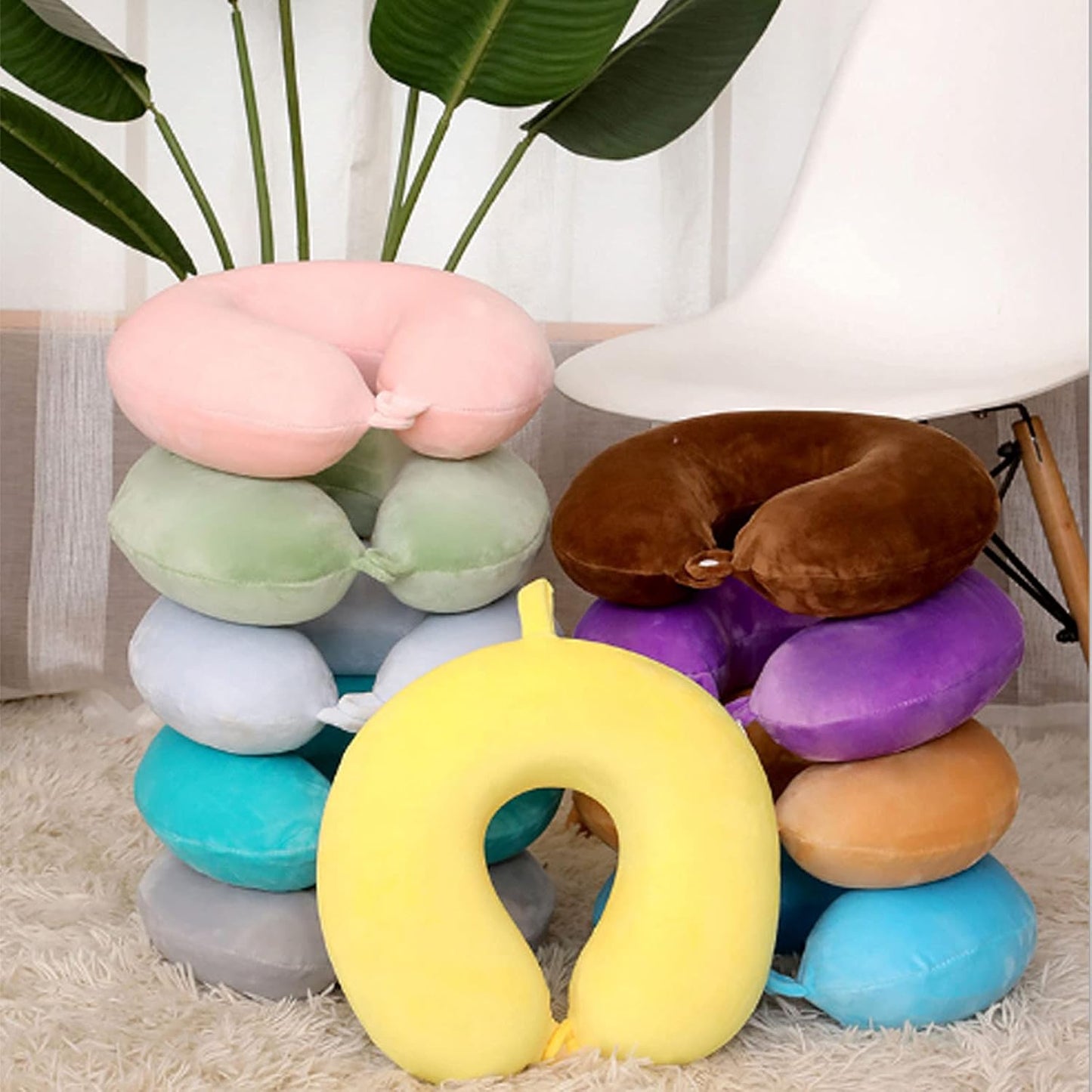 Upgraded Travel Neck Pillow – 100% Memory Foam for Airplane, Flight Headrest & Sleep, Portable Plane Accessory