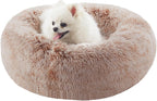 Donut Dog Bed for All Dogs Calming Plush Washable Round Bed 