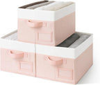 3-Pack Large Fabric Storage Bins with Handles, Collapsible Storage Boxes for Shelves & Closet Organization, Gray