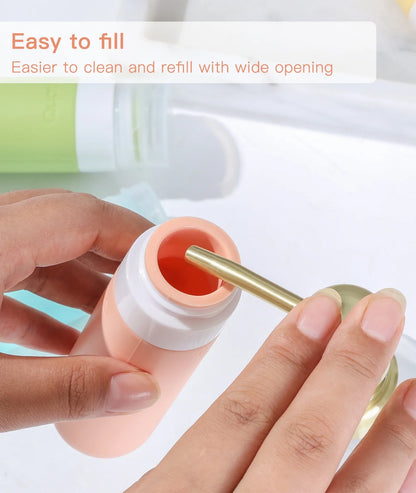 4-Pack Travel Bottles for Toiletries – Leak-Proof 3oz BPA-Free Silicone Shampoo, Conditioner & Lotion Bottles, TSA Approved