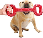 Feeko Dog Toys for Aggressive Chewers Large Breed, 15 Inch Interactive Long Lasting Dogs Toy with Convex Design Natural Rubber Tug-Of-War Toy for Medium Large Tooth Clean(Red)