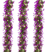3-Pack Black Artificial Eucalyptus Garland with Flowers, Halloween & Fall Party Decor, Fake Floral Greenery for Wall Backdrop
