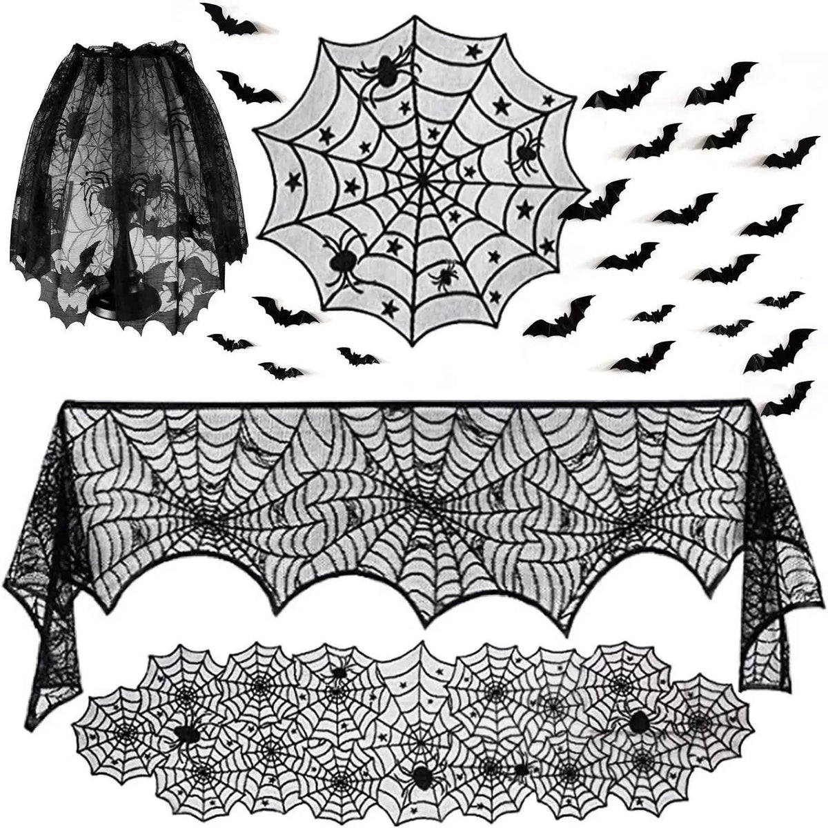 36-Piece Halloween Decoration Set with Bat Wall Decor
