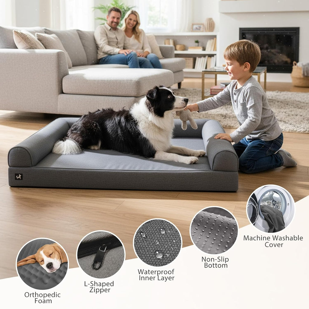 XL Orthopedic Dog Bed 42in Waterproof Washable Foam Bed