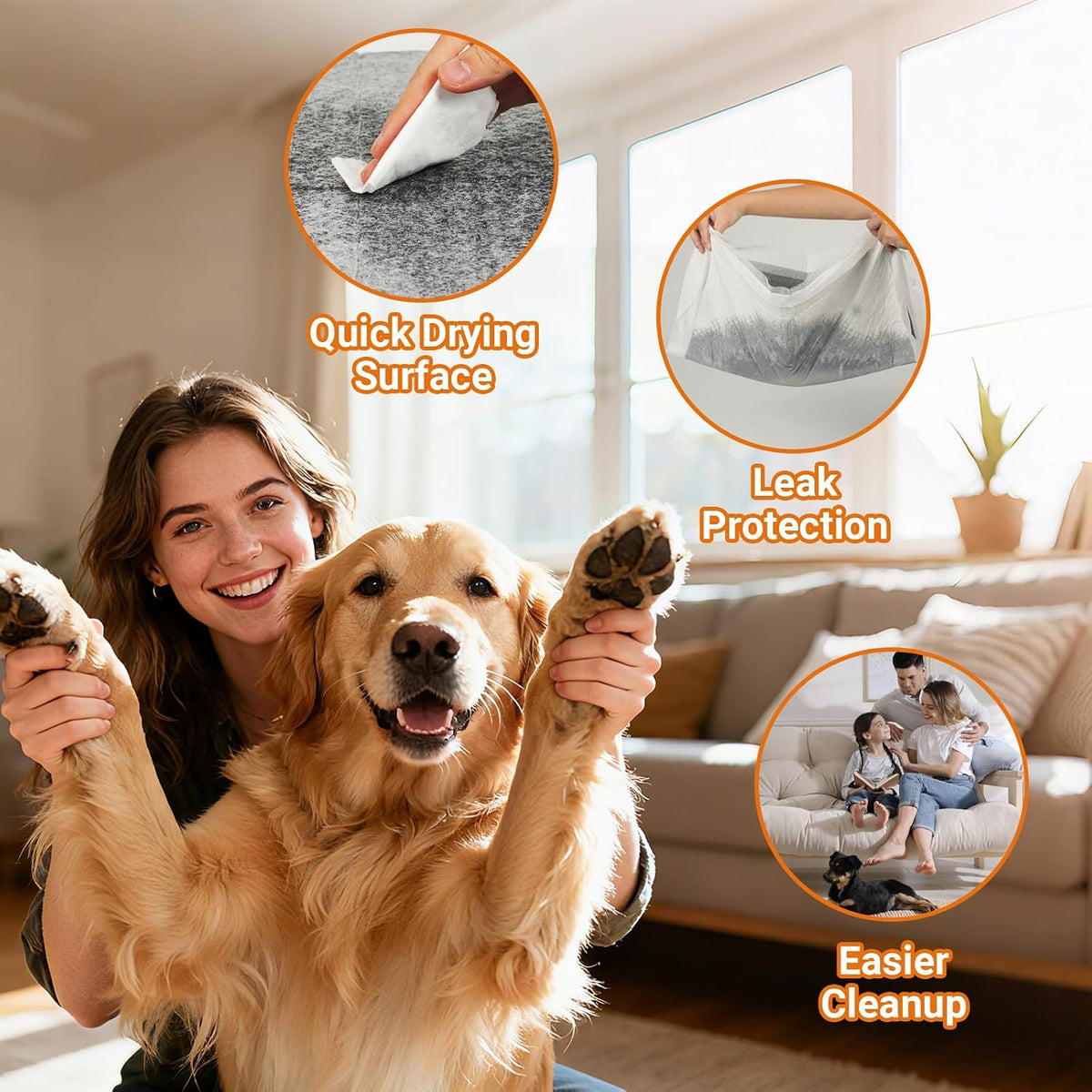 Extra absorbent 23x23 charcoal puppy pads for crates travel and indoor use