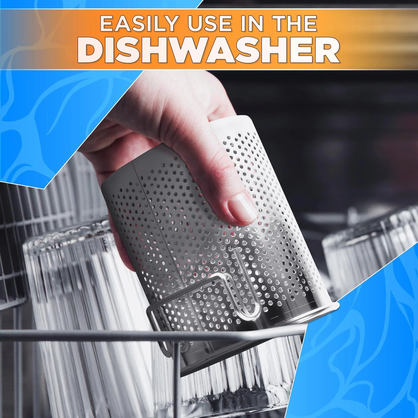 Perforated Stainless Steel Chopstick Holder – Drying Basket for Chopsticks & Utensils Compact Oval Design with Hook for Kitchen Organization Easy Storage and Utensil Drying Sturdy & Dishwasher Safe