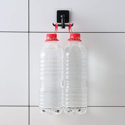 Kitchen Utensil Hanger with 6 Hooks, 2 Pack under Cabinet Utensil Holder 360° Rotatable Kitchen Hooks Utensil Rack Space Saving No Drilling Nail Free Kitchen Utensil Organizer for Wall, Black