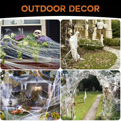 Outdoor Halloween Spider Web Decor for Trees and Fences