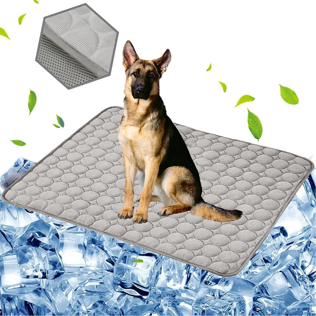 Pet Cooling Mat for Dogs & Cats – Outdoor & Indoor Cooling Pad, Blanket for Car Seats & Beds (Blue, 28" x 40")