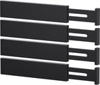 4-Pack Adjustable Bamboo Drawer Dividers, 12–17" for Kitchen, Closet, Dresser, Bedroom & Office Organization