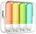 4-Pack Travel Bottles for Toiletries – Leak-Proof 3oz BPA-Free Silicone Shampoo, Conditioner & Lotion Bottles, TSA Approved