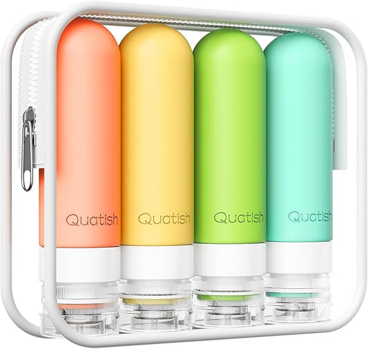 4 Pack TSA Approved Travel Bottles Leak Proof Silicone Set