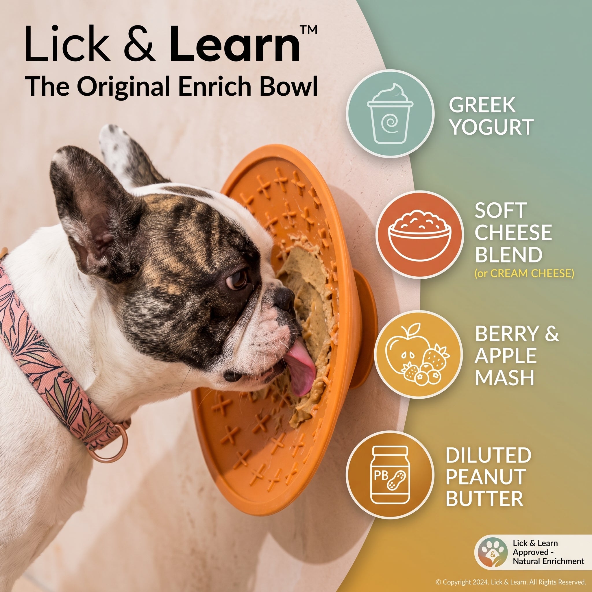 Dog Slow Feeder Lick Mat with Suction Cup for Bath Time and Grooming