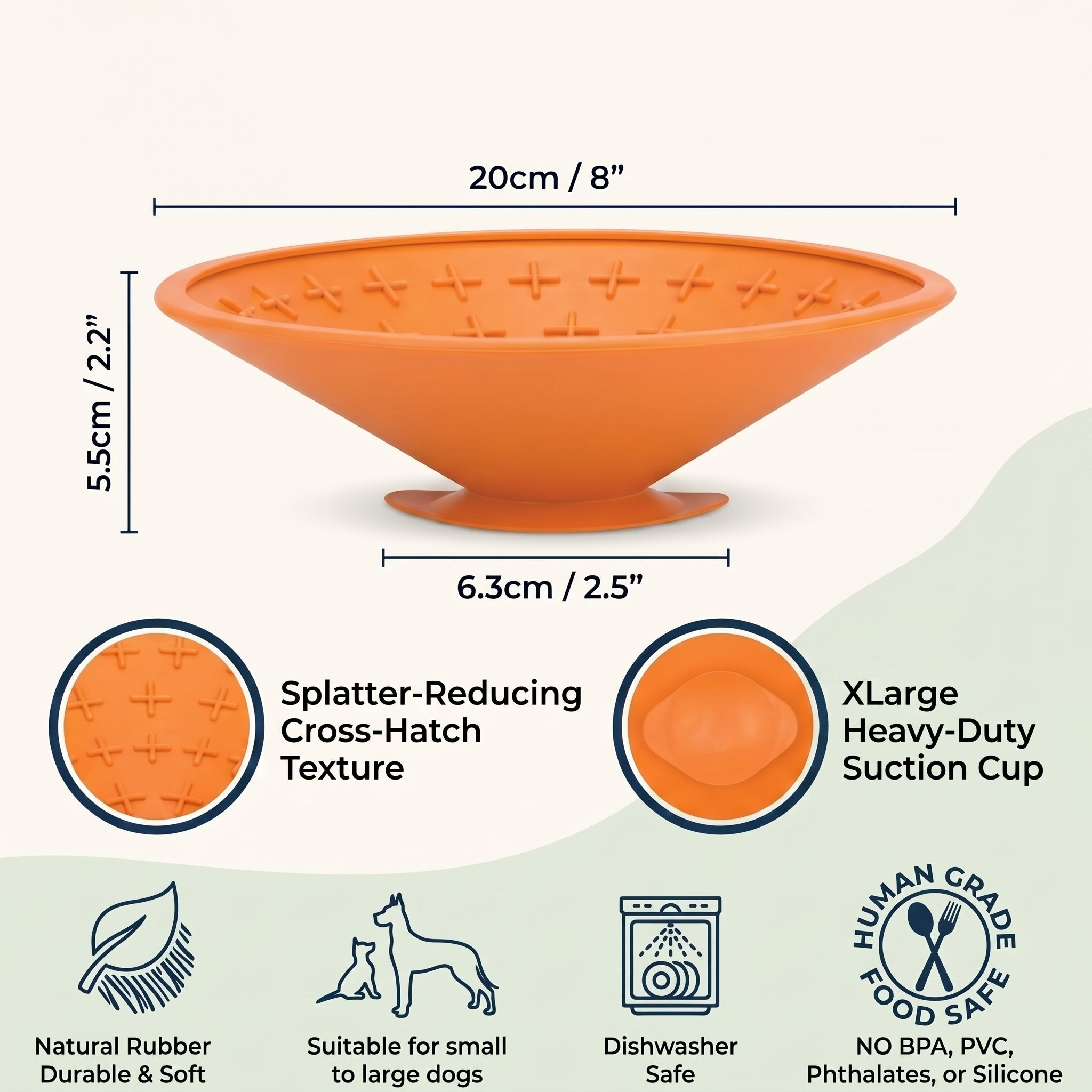 Orange Dog Slow Feeder Lick Mat for Anxiety Relief and Slow Feeding