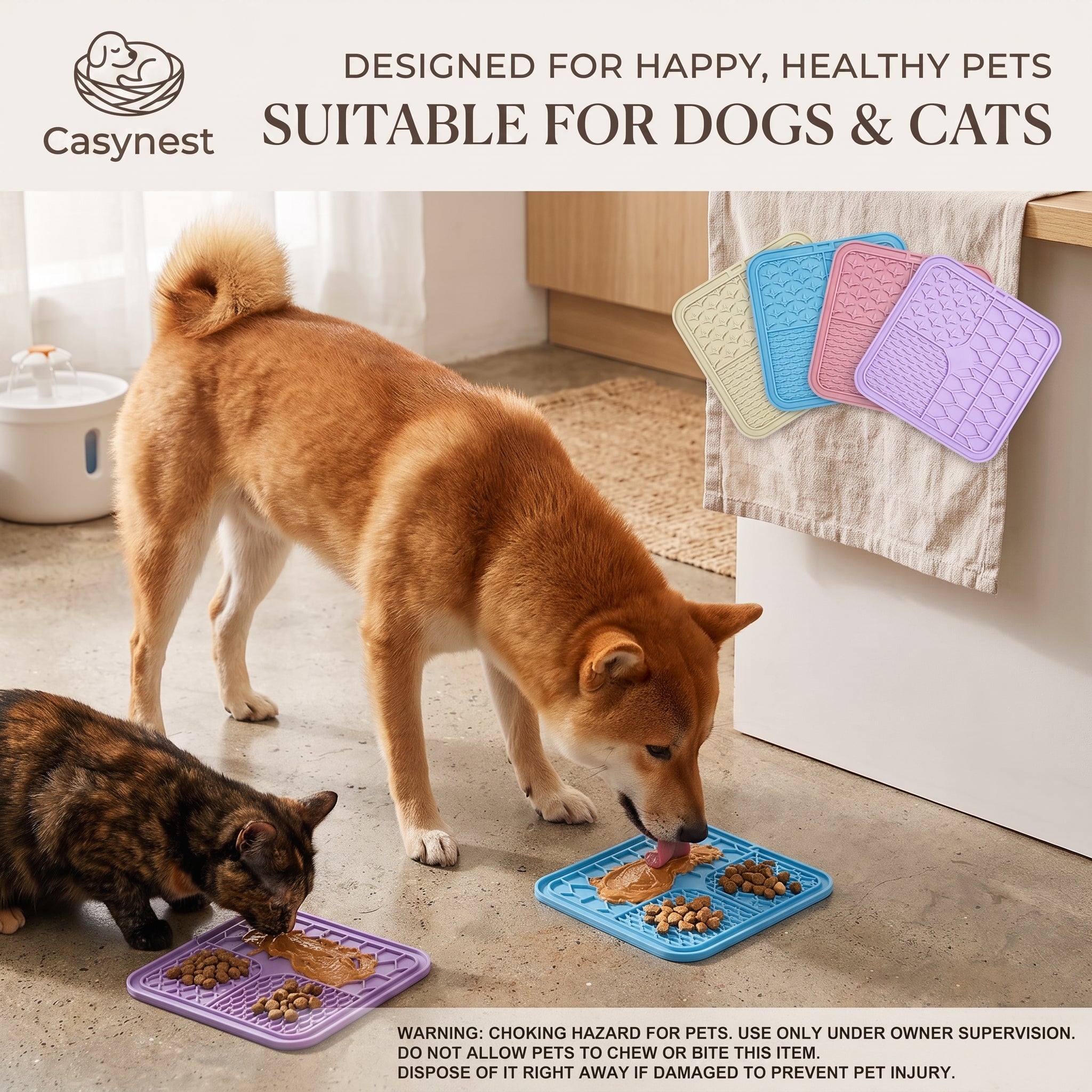 Dog slow feeder lick mat with suction cup for anxiety relief