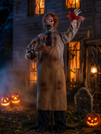 67 Inch Zombie Carver Halloween Animatronic with Lights and Sound