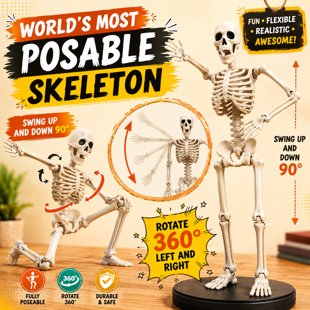 5 Piece Halloween Skeleton Decor for Haunted House