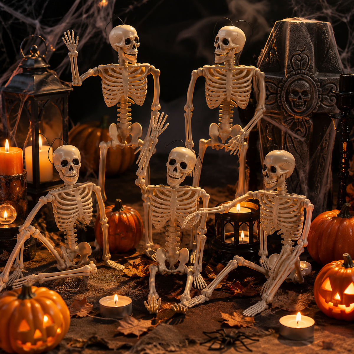 Posable Halloween Skeleton Decorations Hanging for Halloween
