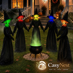 5 Pack Light Up Witch Halloween Decorations Outdoor 4.3FT
