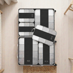 6 set compression packing cubes for travel luggage and suitcase organization in black