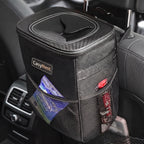 2 gallon black leakproof car trash can and organizer for vehicle interiors