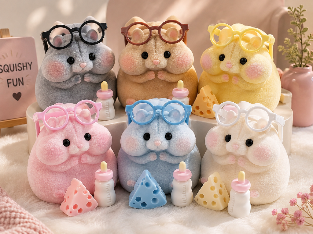 Hamster Squishy Toys 6 Pack Cute Slow Rise Fidget Set