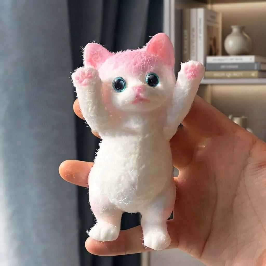 Cute realistic chubby cat squishy gift for cat lovers and squishy collectors