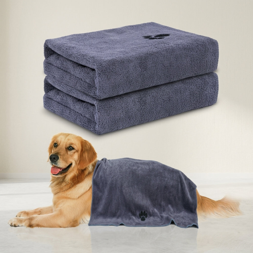 Portable microfiber pet towels for travel and outdoor use
