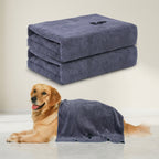 Portable microfiber pet towels for travel and outdoor use