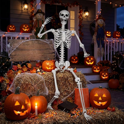 Large skeleton prop for haunted house and Halloween displays