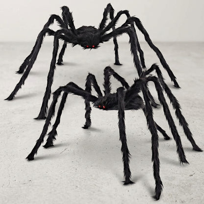 JOYIN 2 pack 5 ft giant Halloween spiders with hairy black bodies