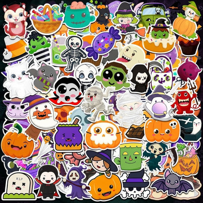 100 piece waterproof vinyl Halloween sticker pack