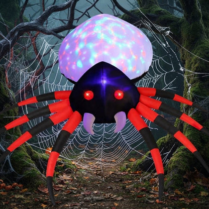 Black and white leg inflatable spider with LED lighting