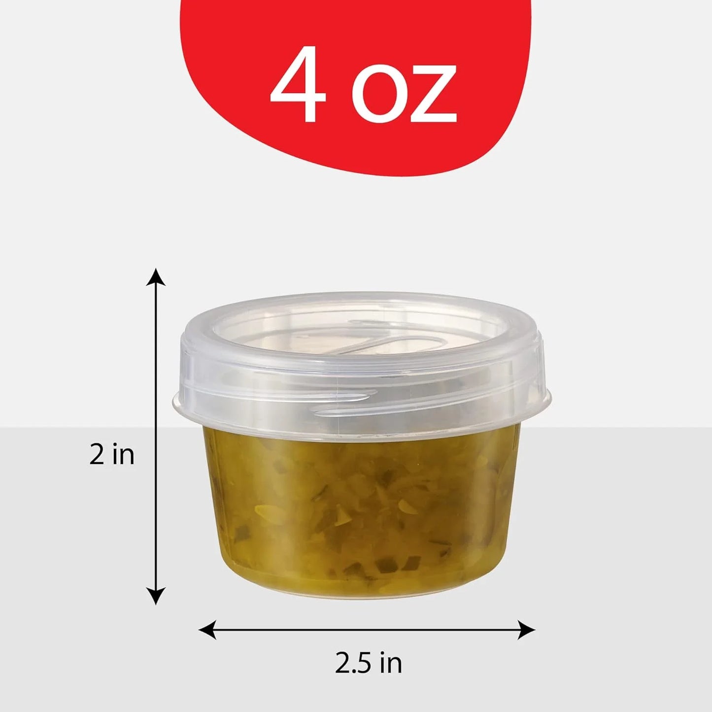 4 Oz Twist Cap Meal Prep Containers Reusable Food Storage Containers with Lids, 6-Pack