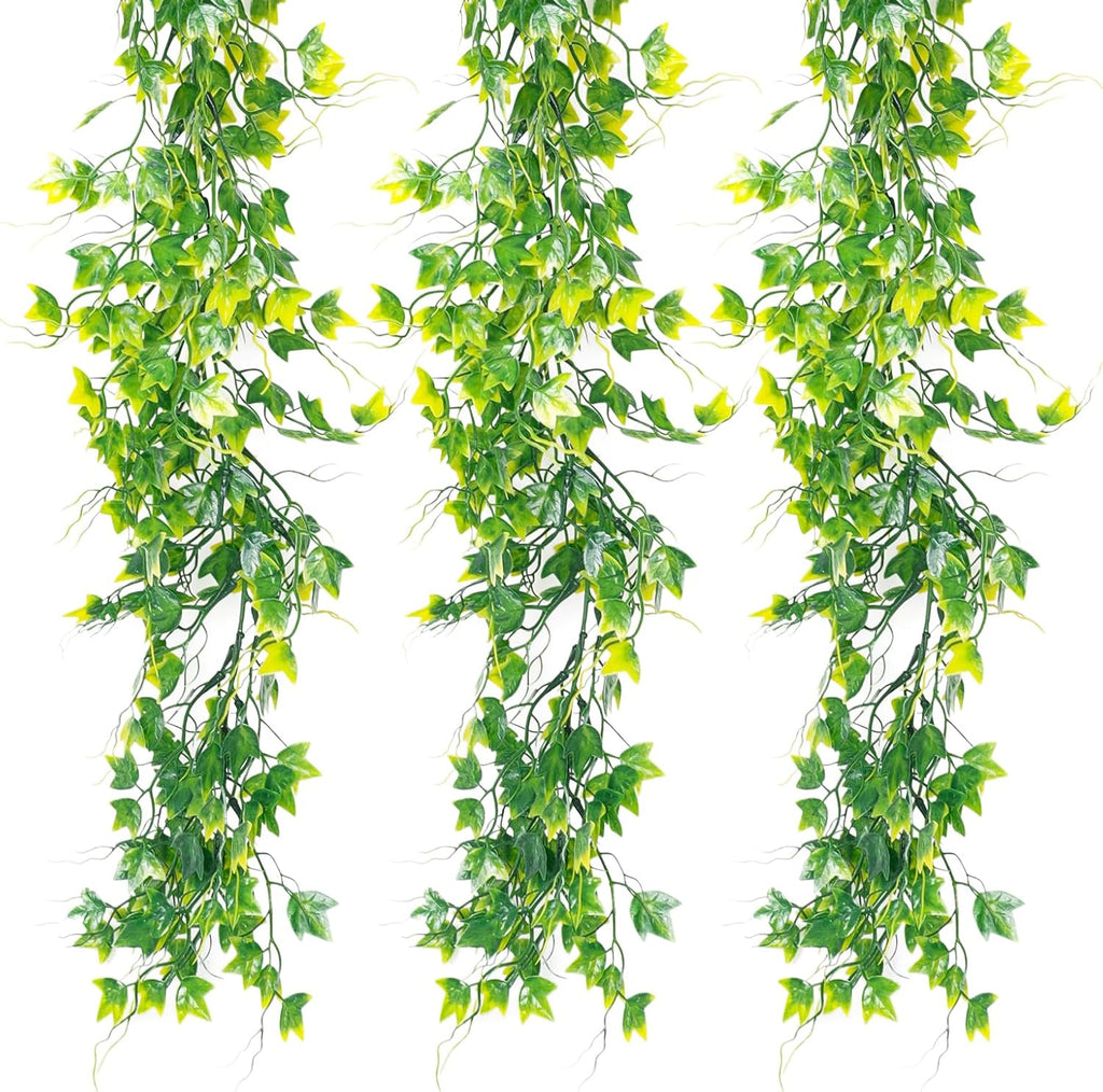 3-Pack Black Artificial Eucalyptus Garland with Flowers, Halloween & Fall Party Decor, Fake Floral Greenery for Wall Backdrop