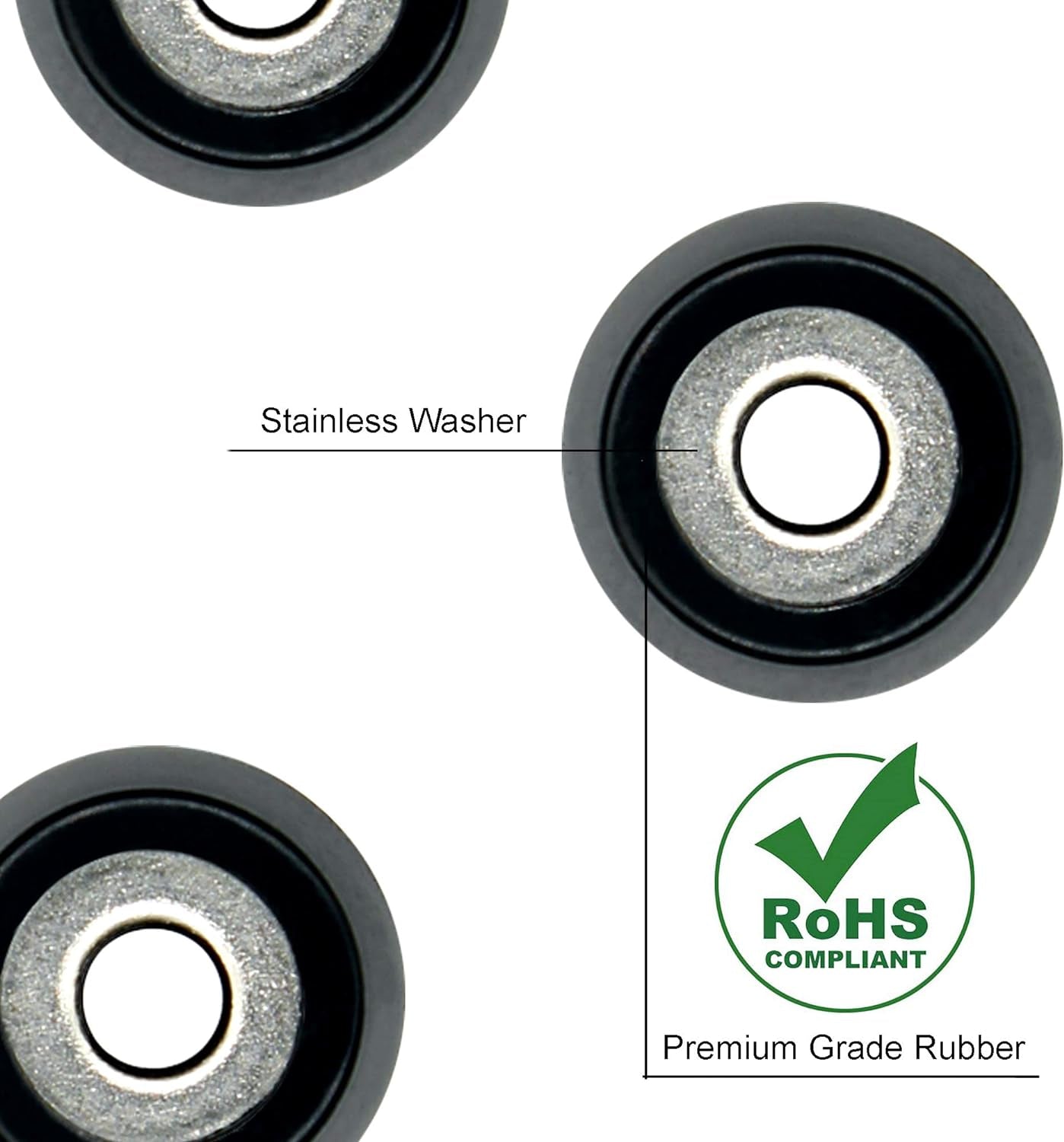 Cutting Board Feet with Stainless Screws, Black round Non Slip Rubber Feet for Cutting Board, Furnitrue & Electronics, 50 Pack