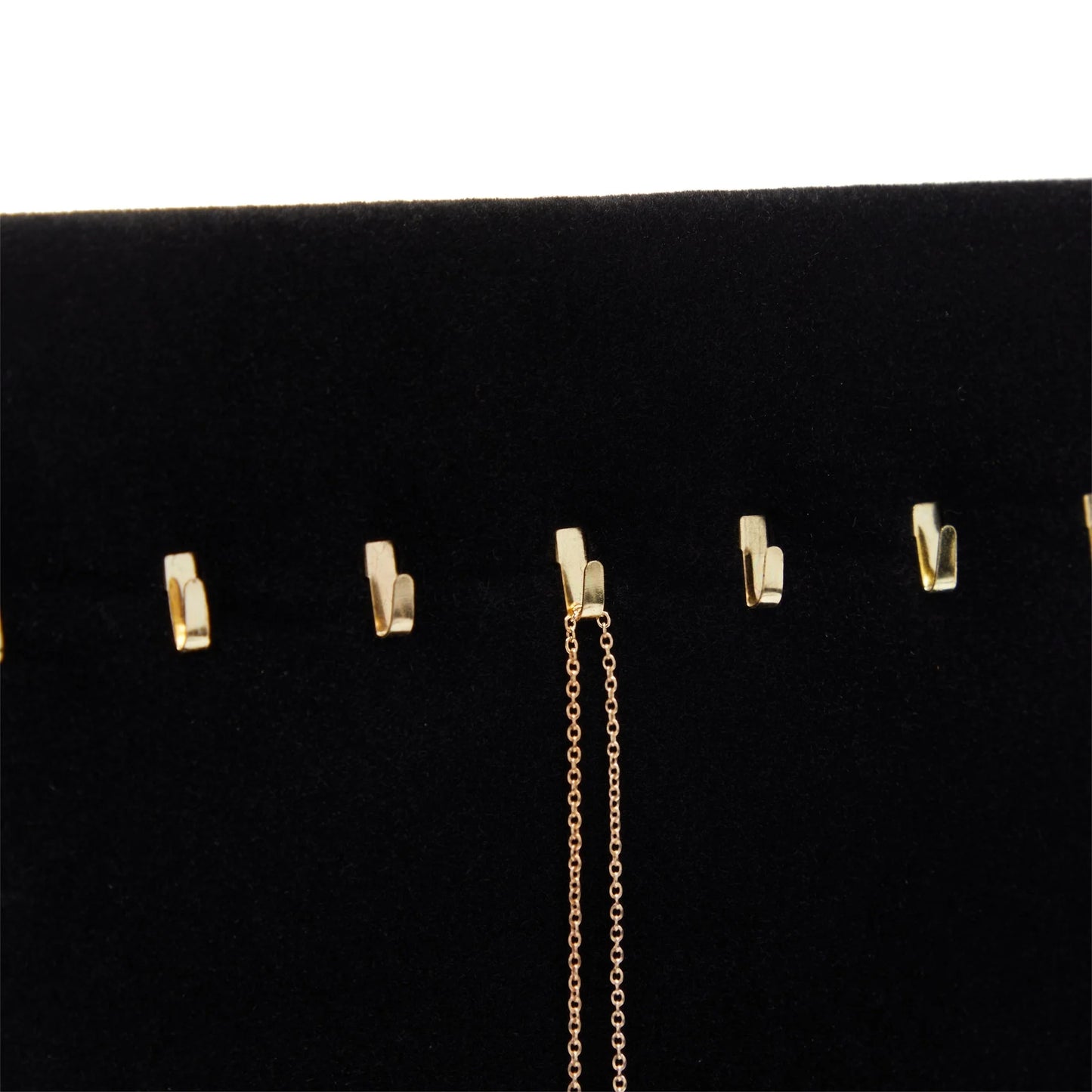 2-Pack Jewelry Display for Selling - Velvet Necklace Holder Stand, Organizer for Retail (17 Hooks, Black)