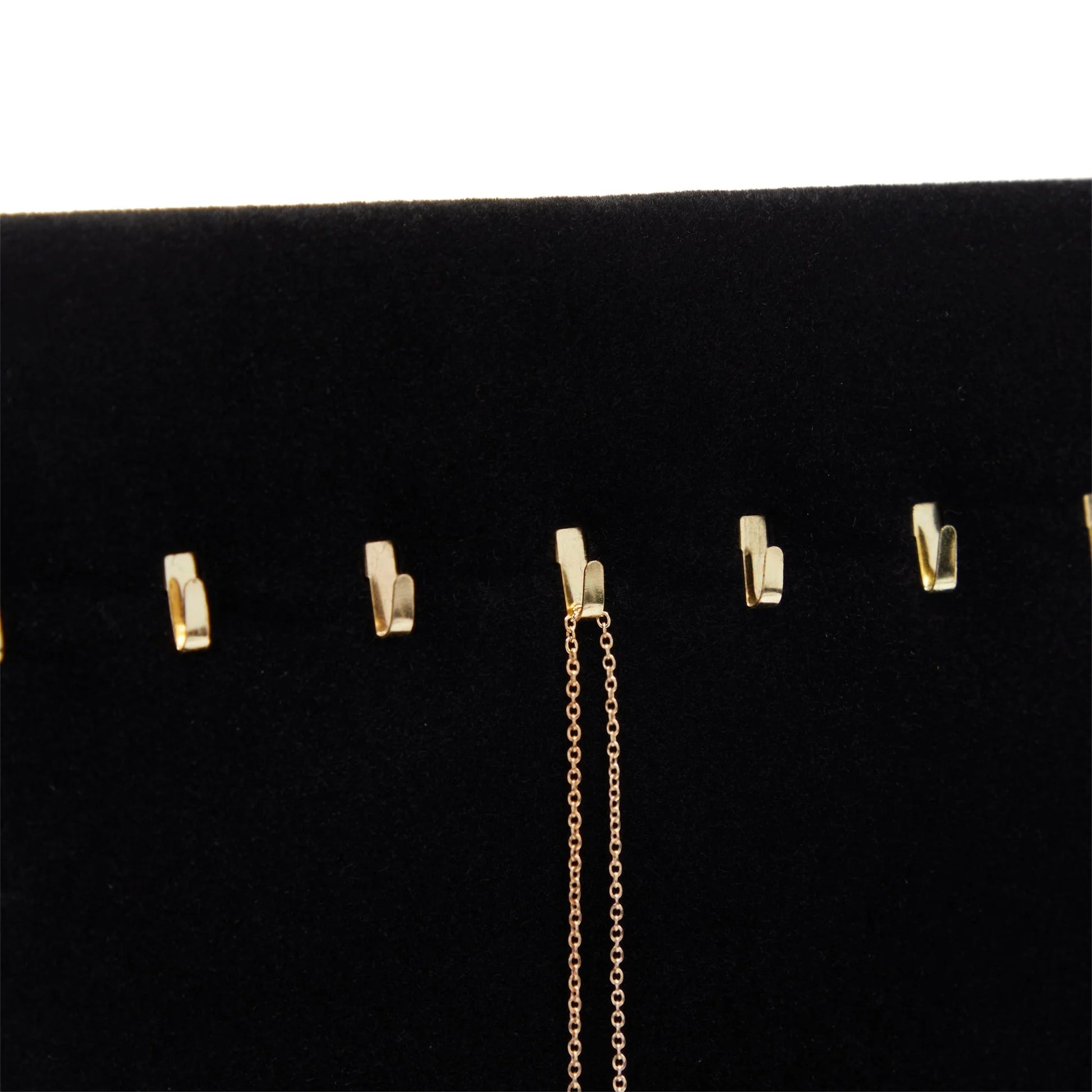 2-Pack Jewelry Display for Selling - Velvet Necklace Holder Stand, Organizer for Retail (17 Hooks, Black)