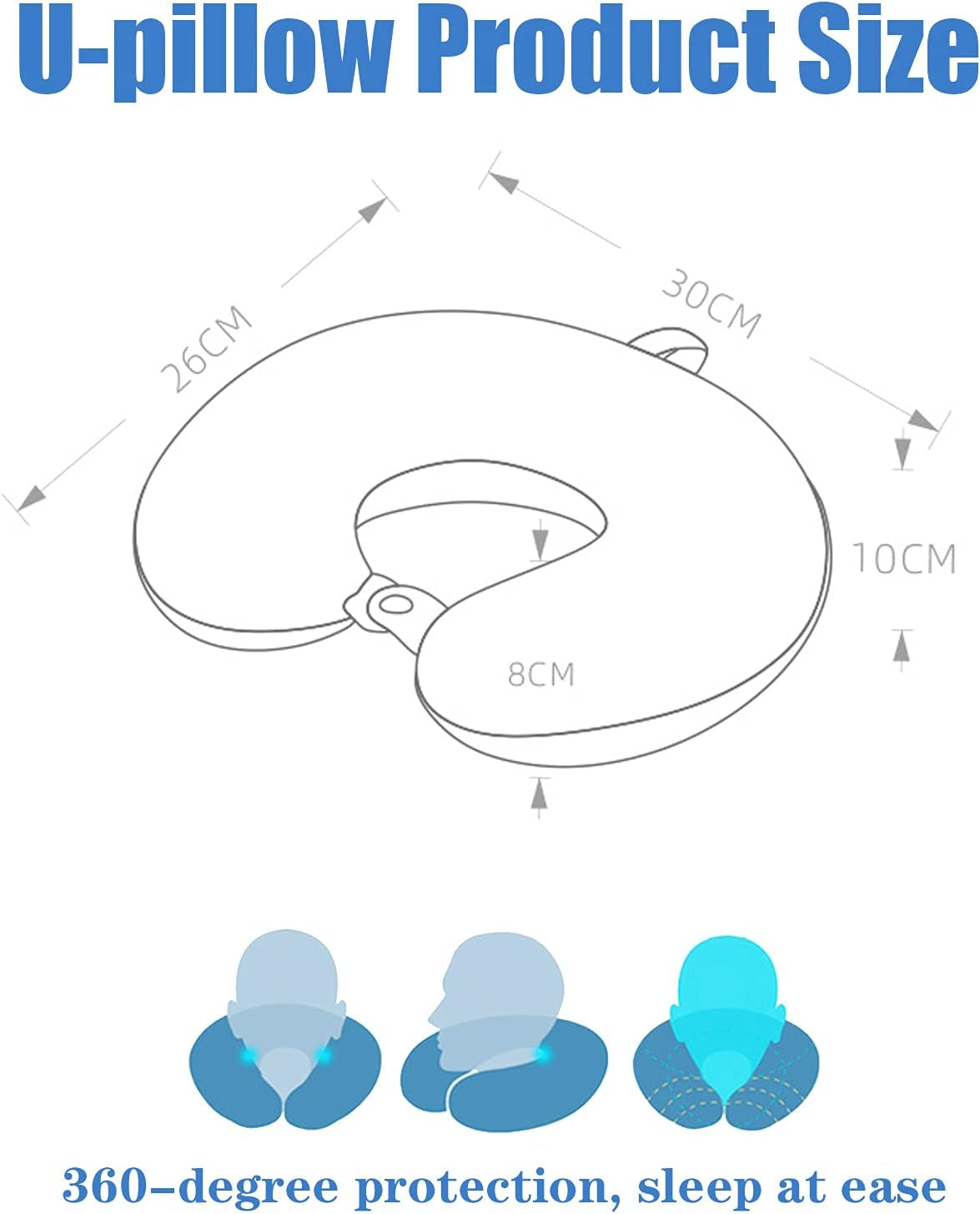 Upgraded Travel Neck Pillow – 100% Memory Foam for Airplane, Flight Headrest & Sleep, Portable Plane Accessory